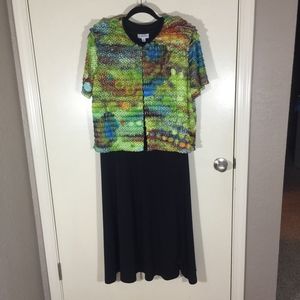 K Studio Black Dress with Colorful Jacket